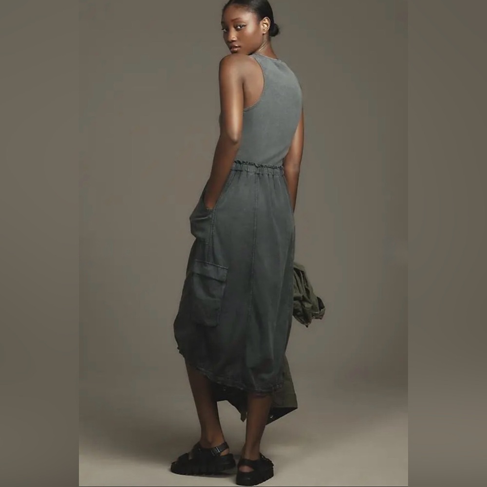 Anthropologie Daily Practice Be Bold Racerback Twofer Dress - Picture 3 of 11